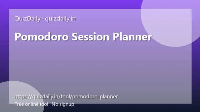 Pomodoro Session Planner free tool