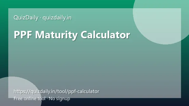 PPF Maturity Calculator free tool