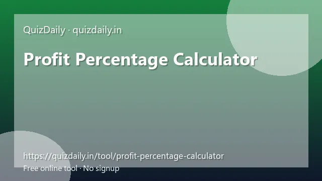 Profit Percentage Calculator free tool