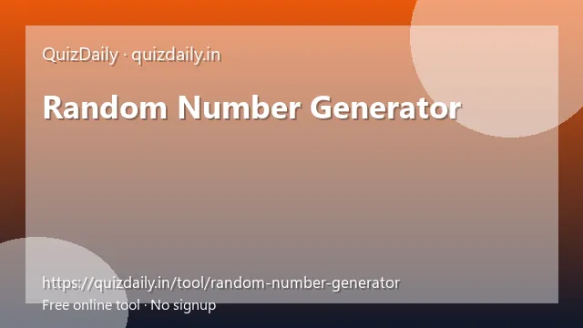 Random Number Generator free tool
