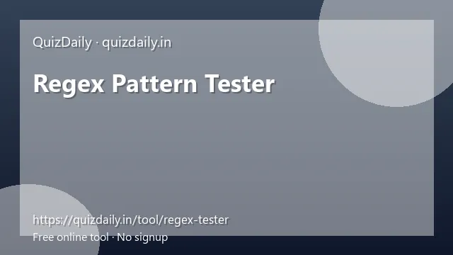 Regex Pattern Tester free tool