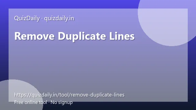 Remove Duplicate Lines free tool