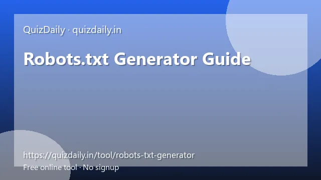 Robots.txt Generator Guide free tool