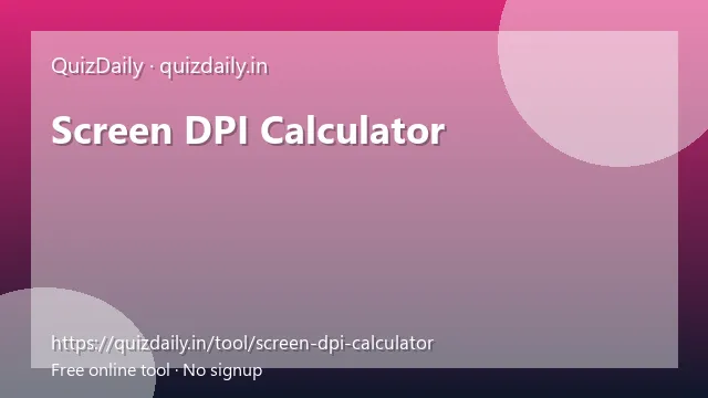 Screen DPI Calculator free tool