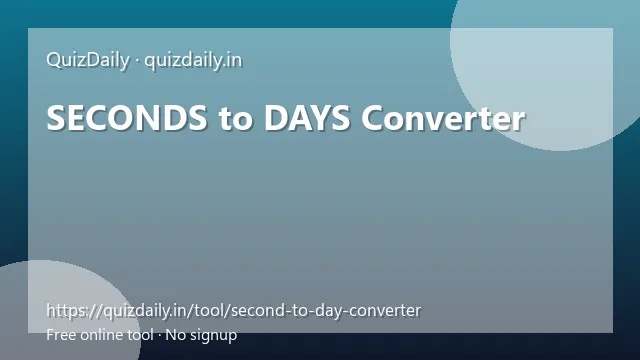 SECONDS to DAYS Converter free tool