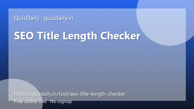 SEO Title Length Checker free tool