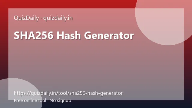 SHA256 Hash Generator free tool