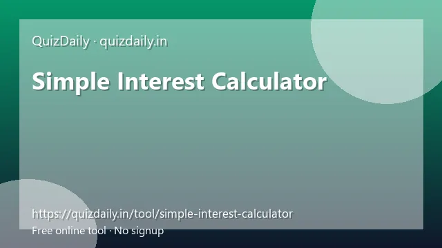 Simple Interest Calculator free tool