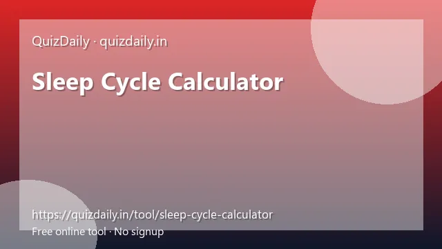 Sleep Cycle Calculator free tool