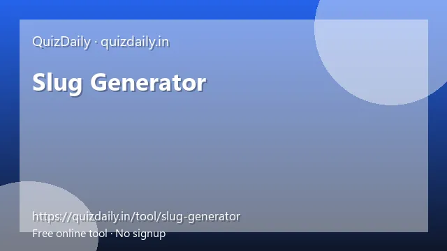 Slug Generator free tool