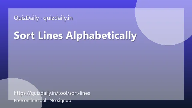 Sort Lines Alphabetically free tool