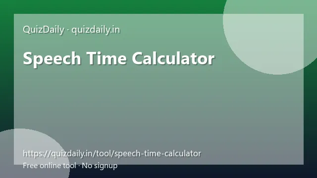 Speech Time Calculator free tool