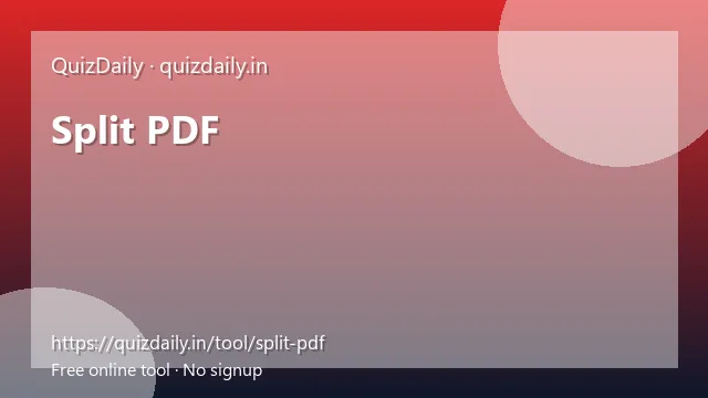 Split PDF free tool