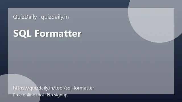SQL Formatter free tool