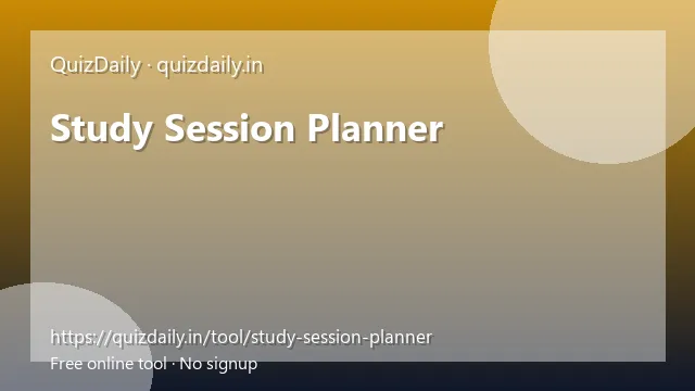 Study Session Planner free tool
