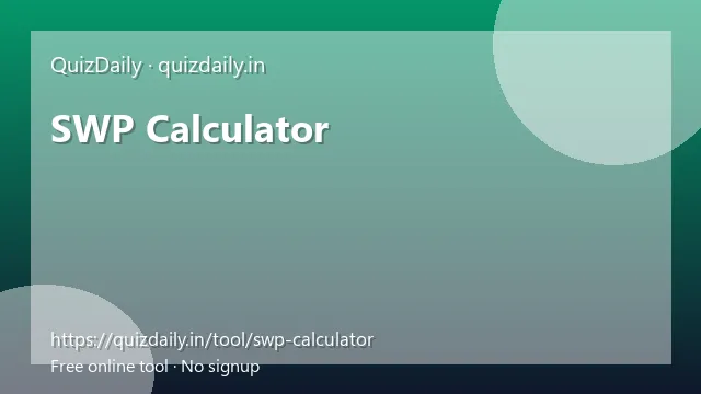 SWP Calculator free tool