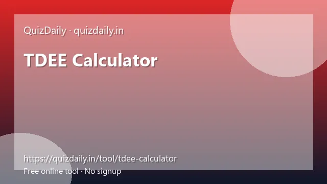 TDEE Calculator free tool