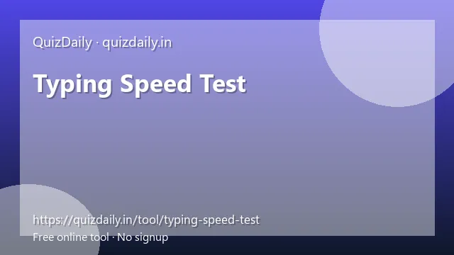 Typing Speed Test free tool