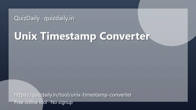 Unix Timestamp Converter free tool