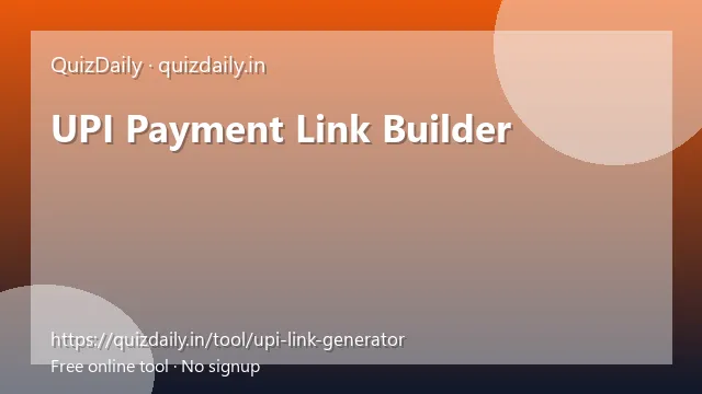 UPI Payment Link Builder free tool