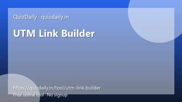 UTM Link Builder free tool