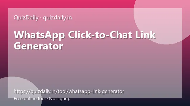 WhatsApp Click-to-Chat Link Generator free tool