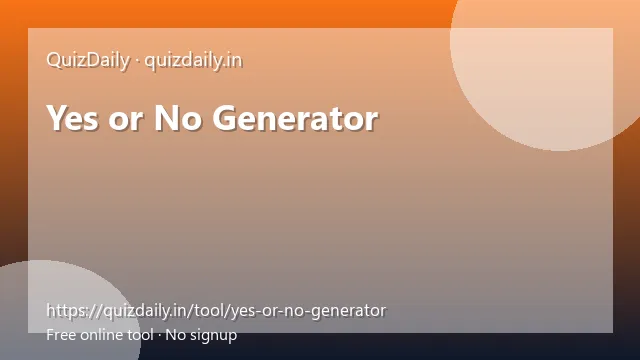 Yes or No Generator free tool